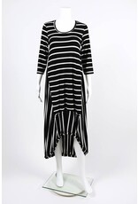 Alembika 3/4 Sleeve HiLo Striped Dress