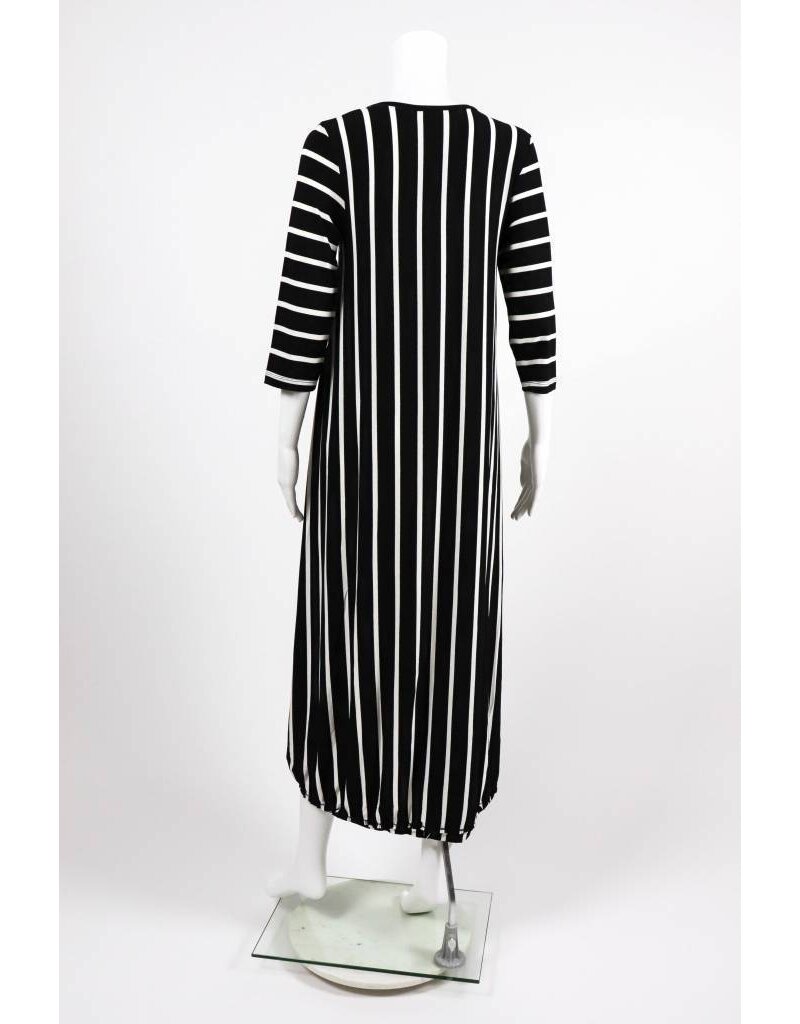 Alembika 3/4 Sleeve HiLo Striped Dress