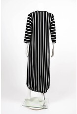 Alembika 3/4 Sleeve HiLo Striped Dress
