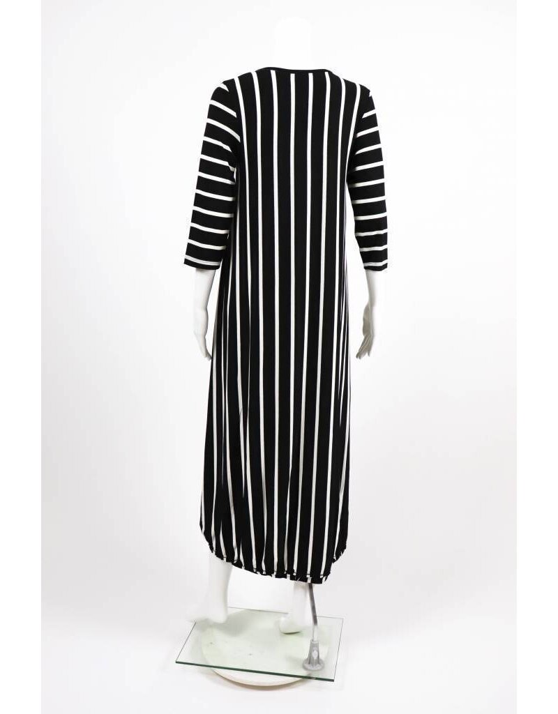 Alembika 3/4 Sleeve HiLo Striped Dress