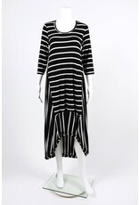 Alembika 3/4 Sleeve HiLo Striped Dress