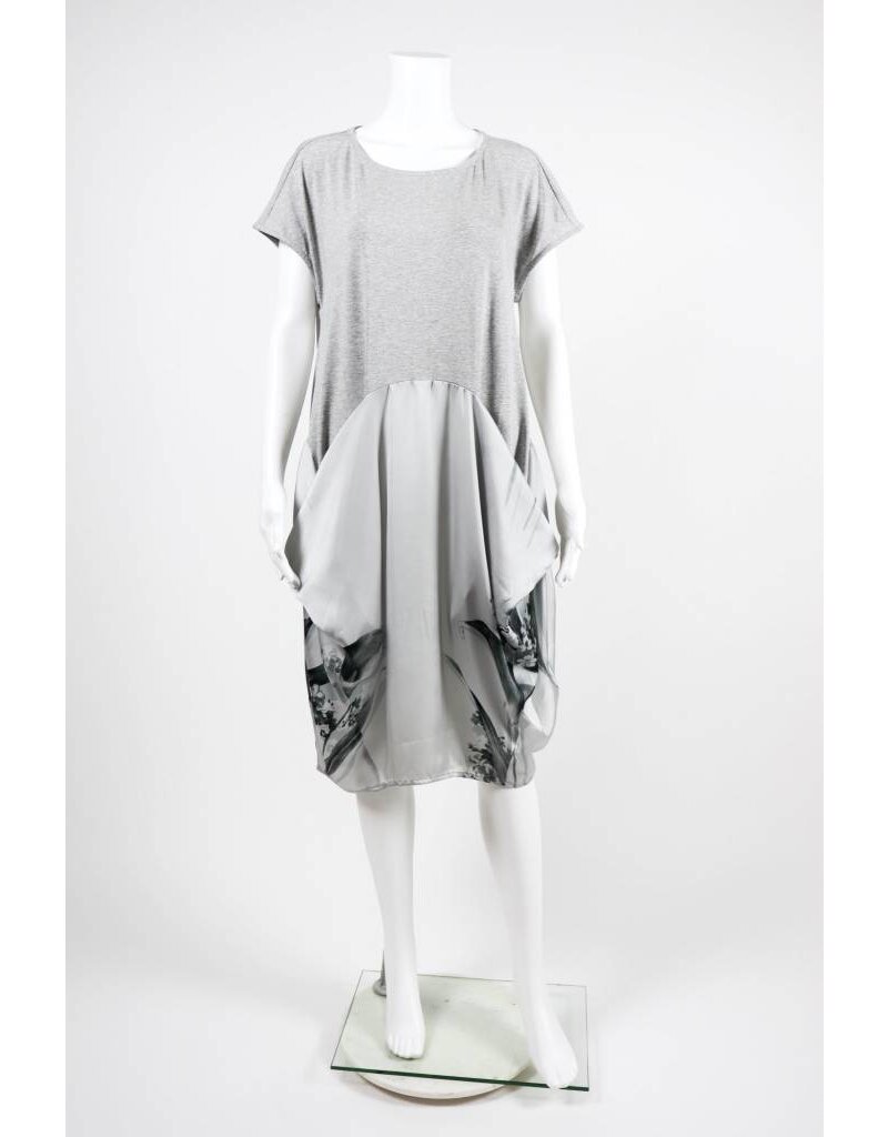 Alembika Short Sleeve Cotton Silk Floral Calia Dress