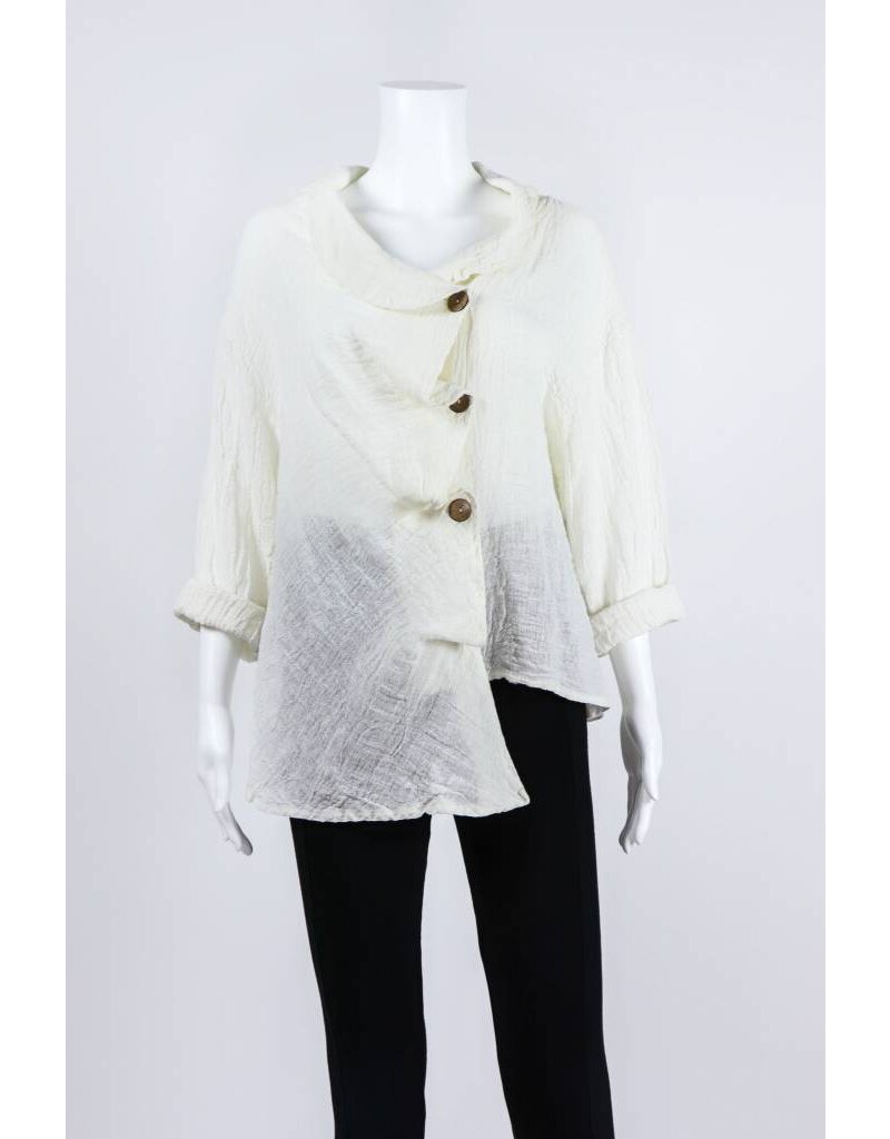 Luukaa Woven Asymmetrical Button Down Jacket