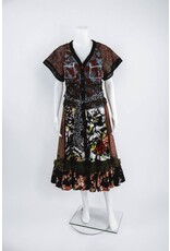 Byron Lars Beauty Mark Button Down Patterned Tie Dress