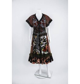 Byron Lars Beauty Mark Button Down Patterned Tie Dress