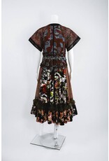 Byron Lars Beauty Mark Button Down Patterned Tie Dress