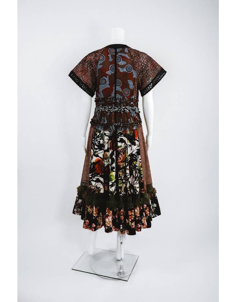 Byron Lars Beauty Mark Button Down Patterned Tie Dress