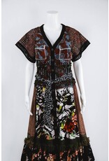 Byron Lars Beauty Mark Button Down Patterned Tie Dress