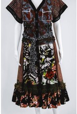 Byron Lars Beauty Mark Button Down Patterned Tie Dress