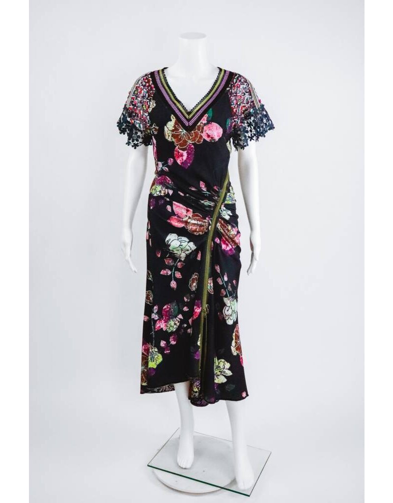 Byron Lars Beauty Mark Mavo V Neck Zipper Dress