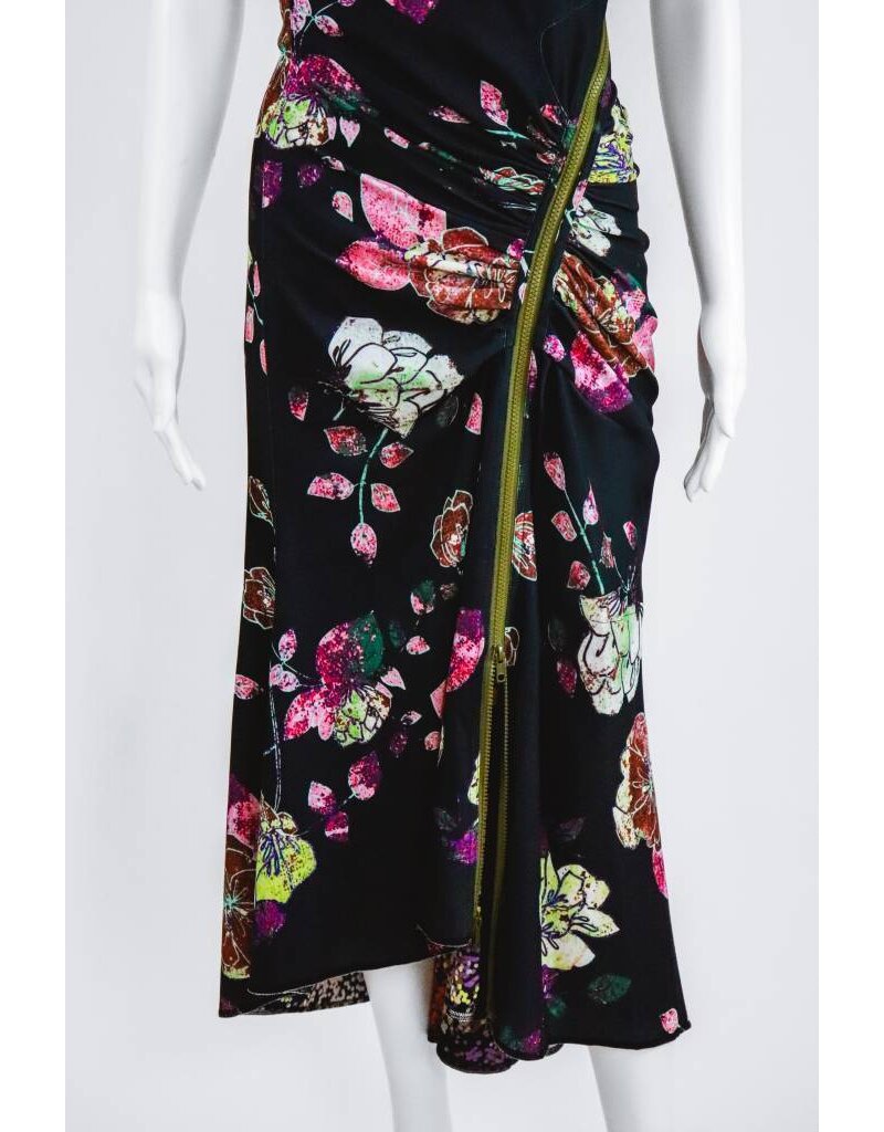 Byron Lars Beauty Mark Mavo V Neck Zipper Dress