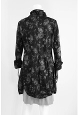 Comfy USA Floral Print Ruffle Neck Tunic