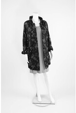 Comfy USA Floral Print Ruffle Neck Tunic