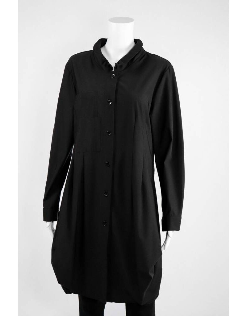 Comfy USA Jason Button Down Ruffle Neck Tunic