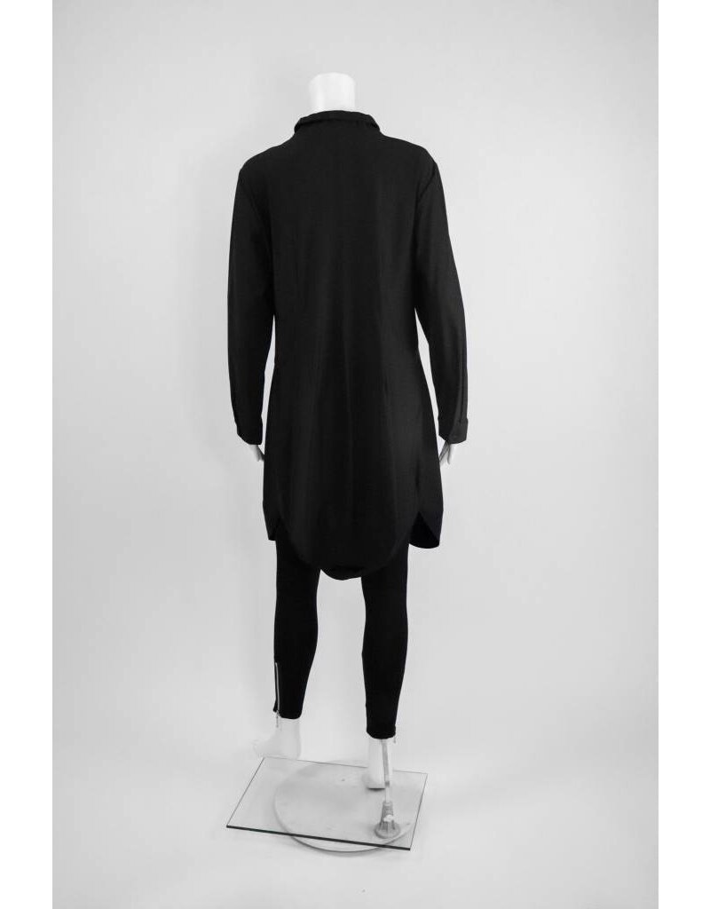 Comfy USA Jason Button Down Ruffle Neck Tunic