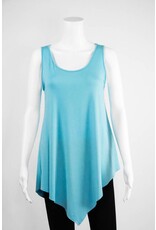 Comfy USA Sleeveless Uneven Hem Tee