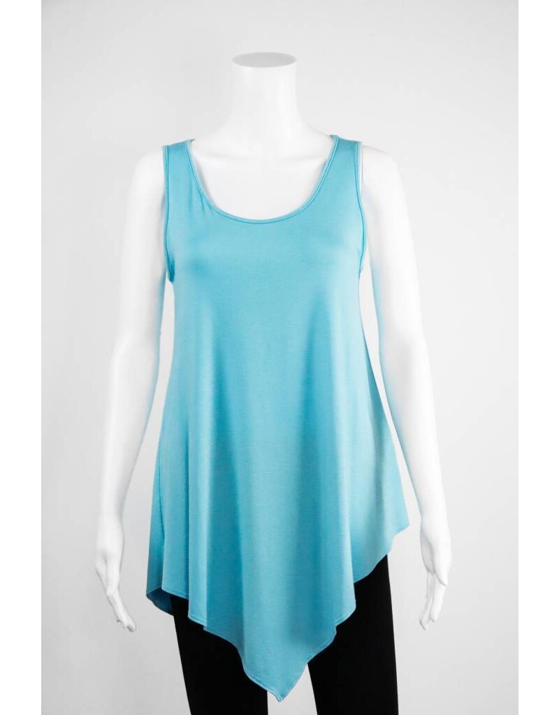 Comfy USA Sleeveless Uneven Hem Tee