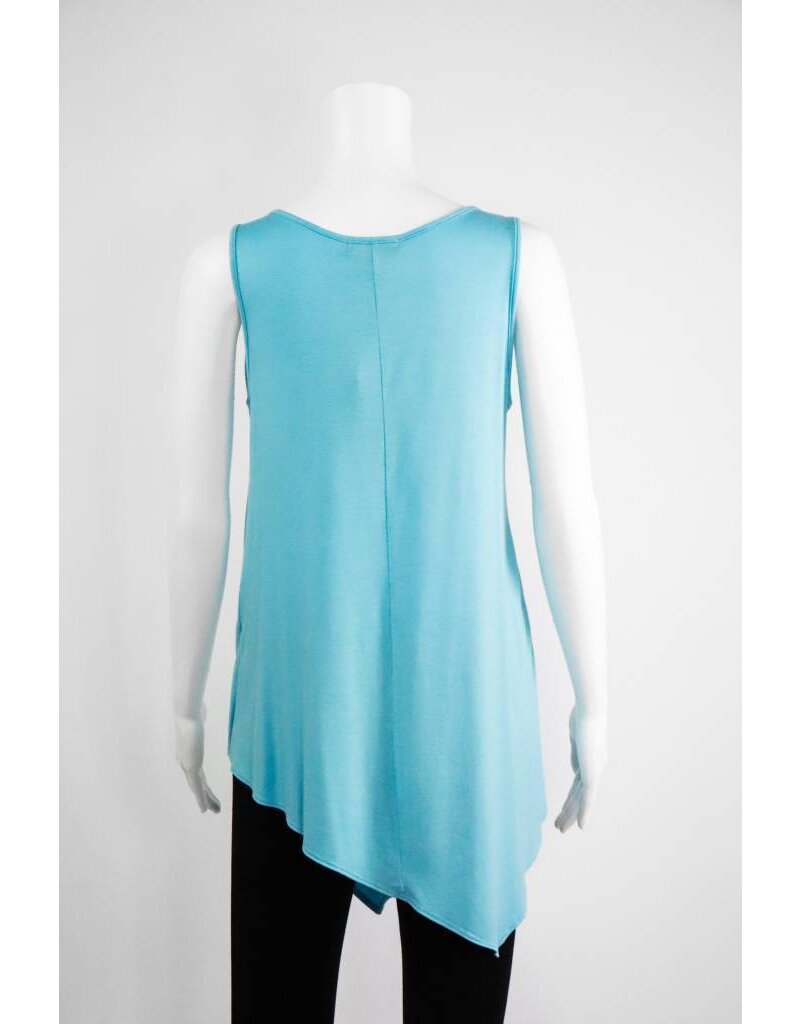 Comfy USA Sleeveless Uneven Hem Tee