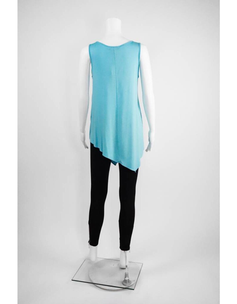 Comfy USA Sleeveless Uneven Hem Tee