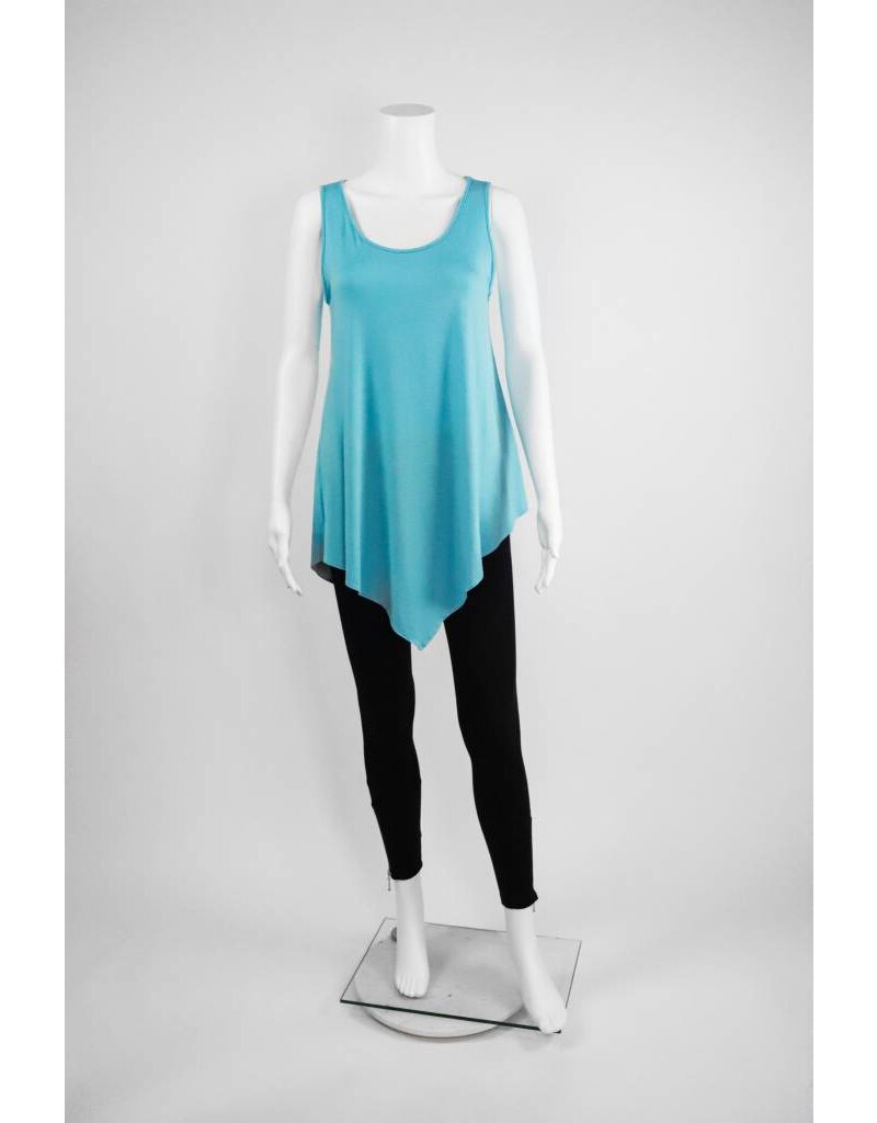 Comfy USA Sleeveless Uneven Hem Tee