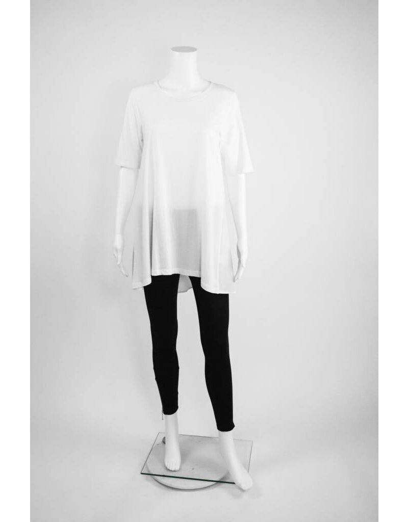 Comfy USA Knit Front Woven Back Tunic