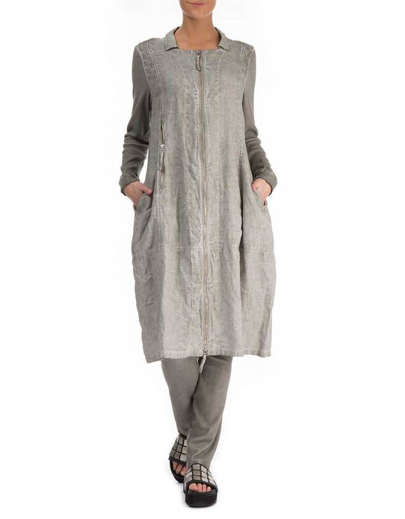 Grizas Washed Linen Front Zipper Jacket