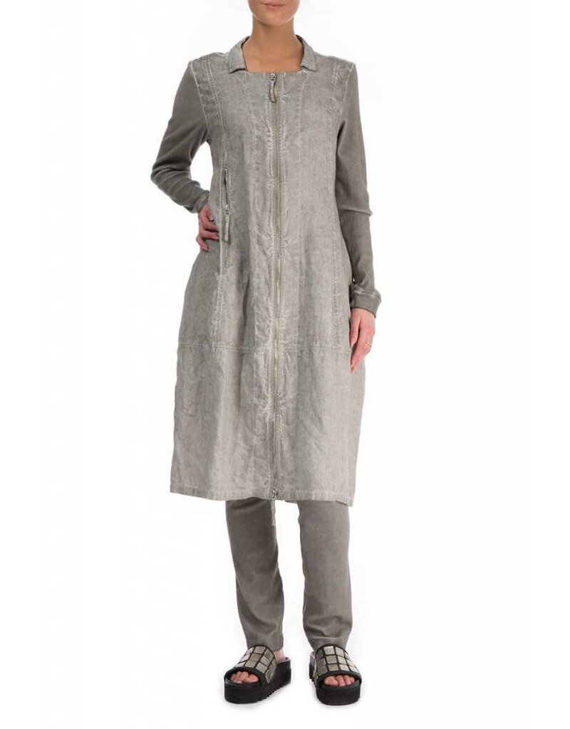 Grizas Washed Linen Front Zipper Jacket