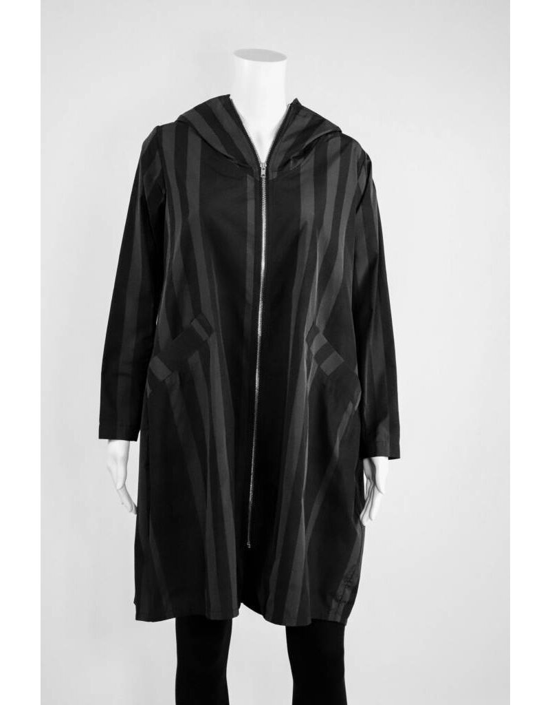 Comfy USA Sun Kim Striped Zipper Jacket