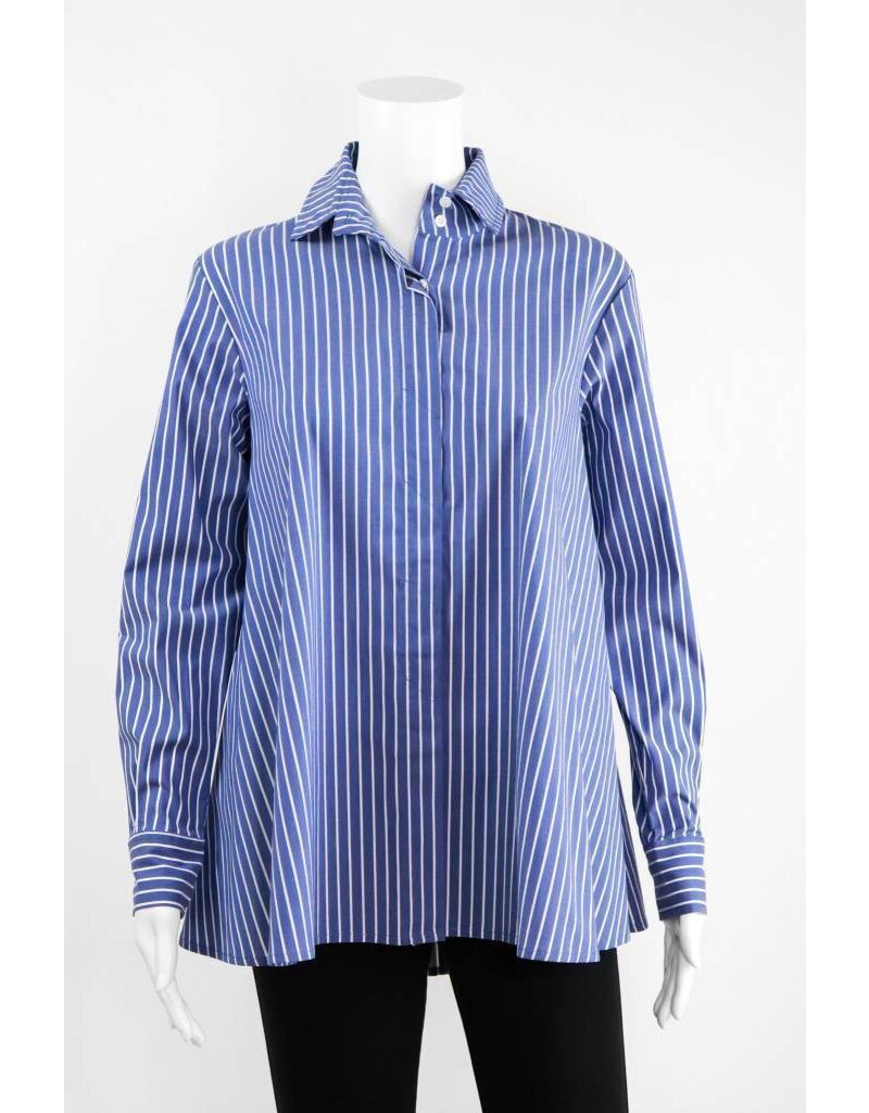 Comfy USA Pinstripe Zipper Back Shirt