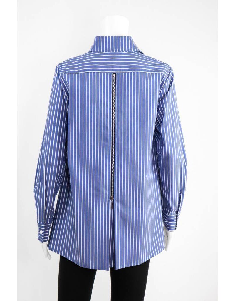 Comfy USA Pinstripe Zipper Back Shirt