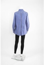 Comfy USA Pinstripe Zipper Back Shirt