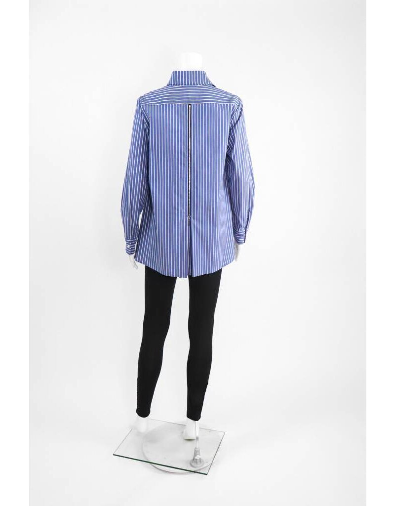 Comfy USA Pinstripe Zipper Back Shirt