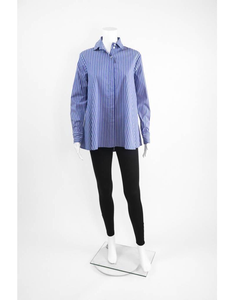 Comfy USA Pinstripe Zipper Back Shirt