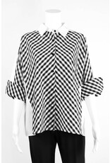 Comfy USA Checked Front White Back Blouse