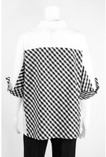 Comfy USA Checked Front White Back Blouse