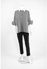Comfy USA Checked Front White Back Blouse