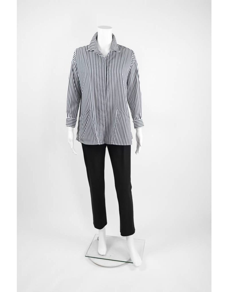 Comfy USA Striped Button Tunic With Pockets
