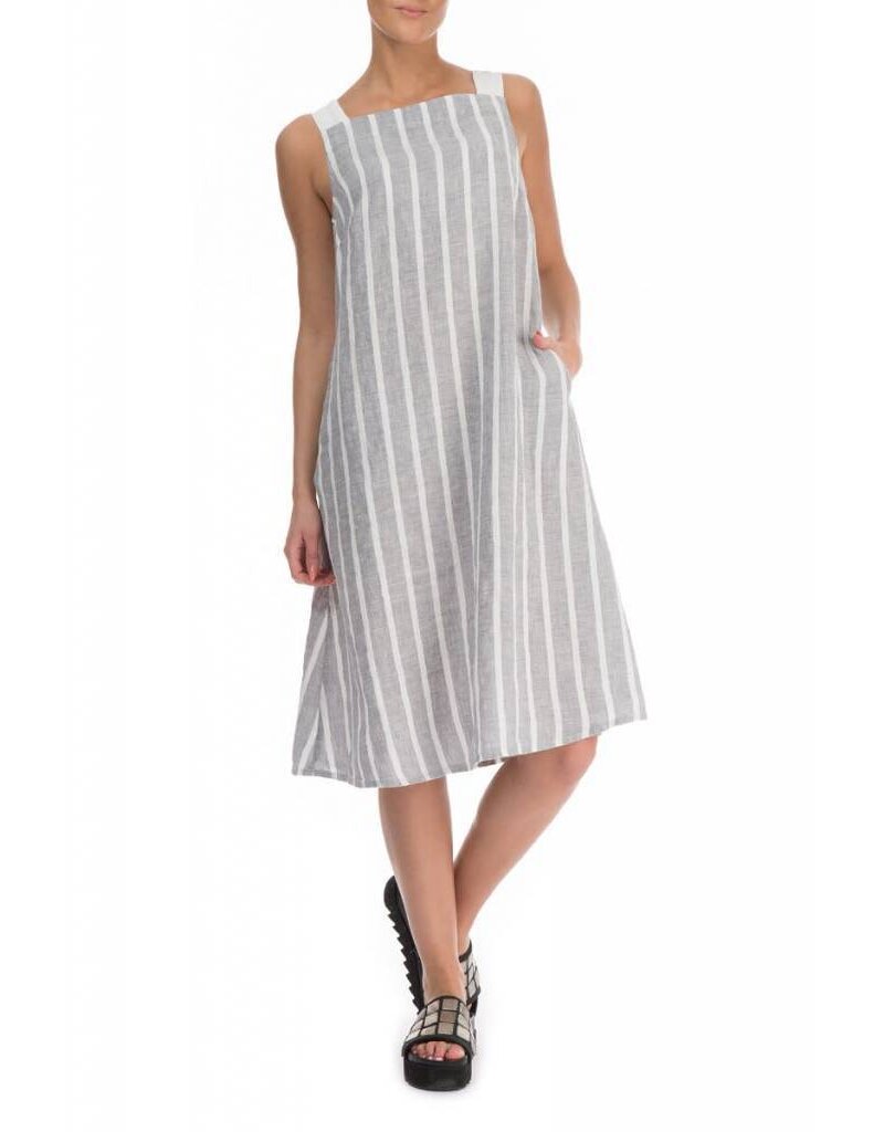 Grizas Washed Linen Sleeveless Stripe Dress