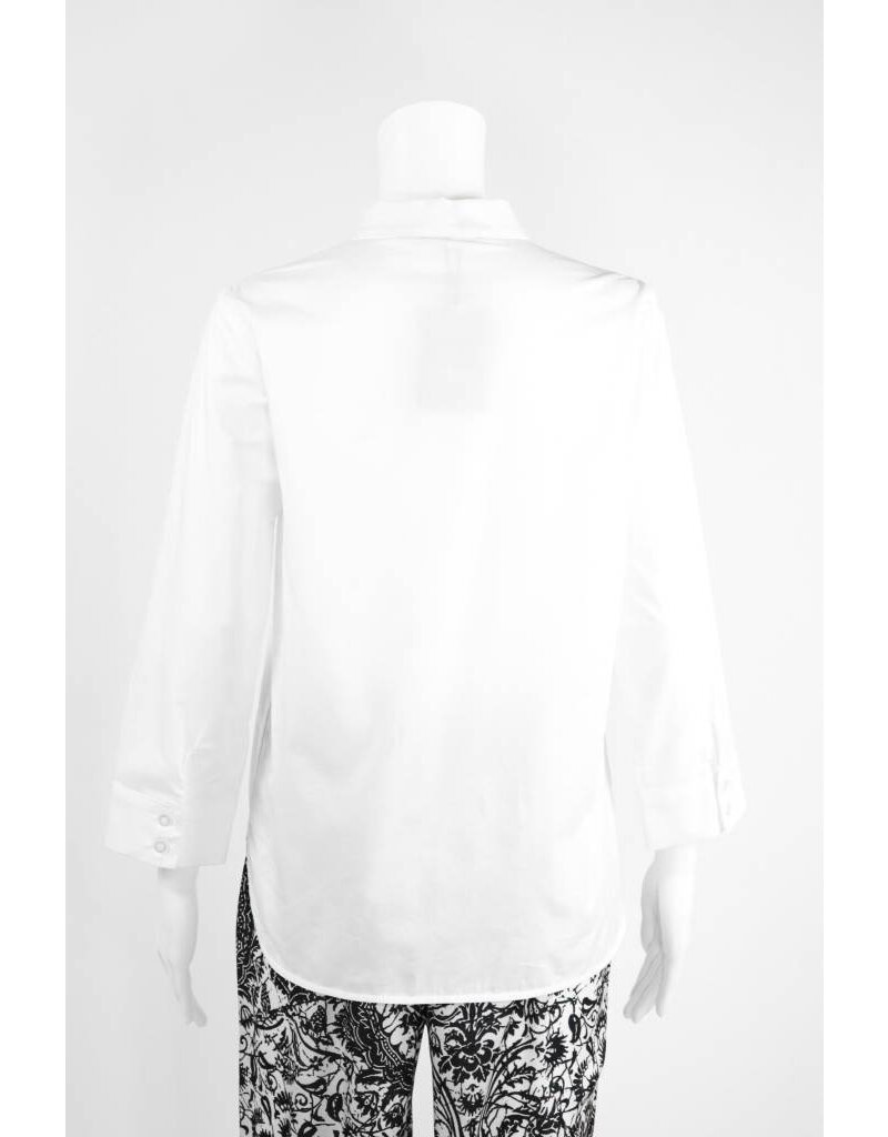 Lauren Vidal Cotton Zip Ruched Blouse
