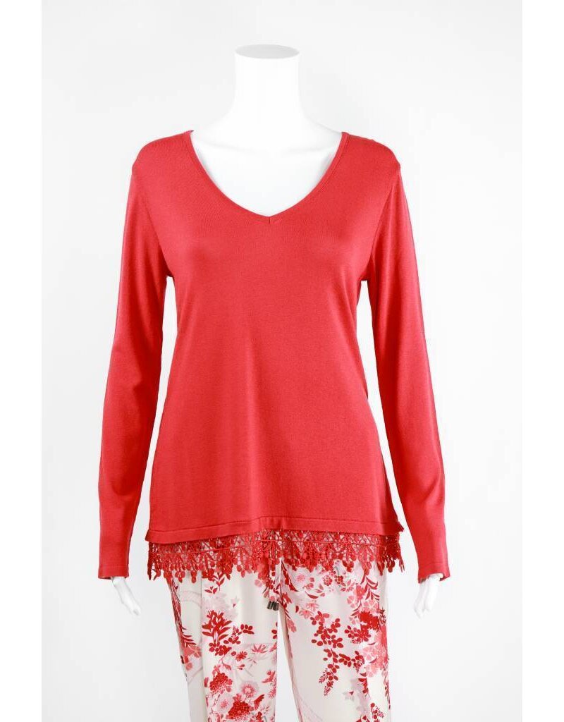 Lauren Vidal Knit V Neck Sweater