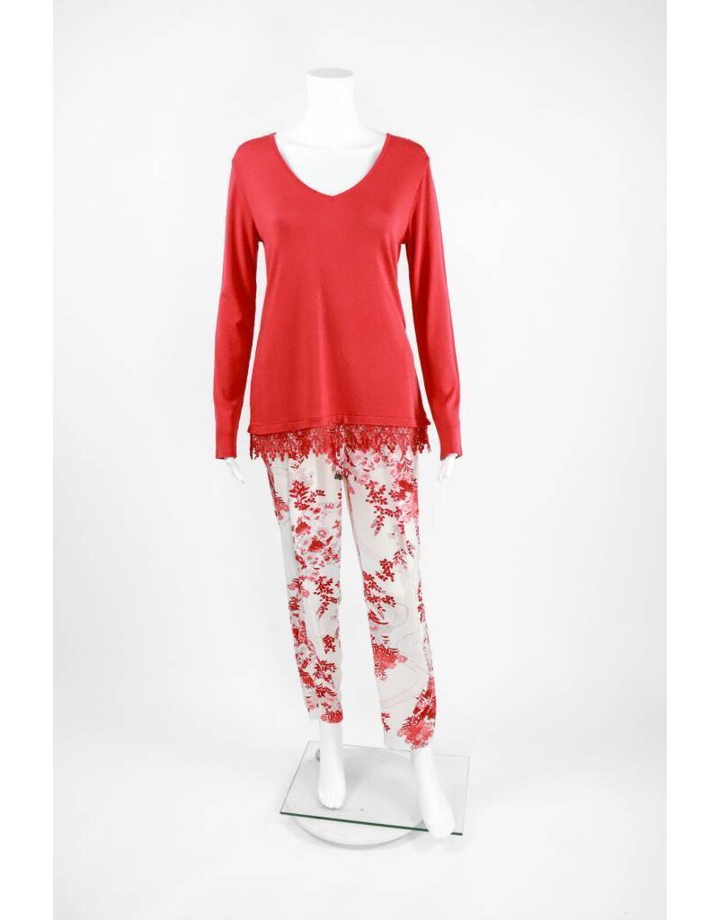 Lauren Vidal Knit V Neck Sweater