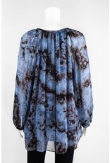 Lauren Vidal Silk Ruffle Top Blouse