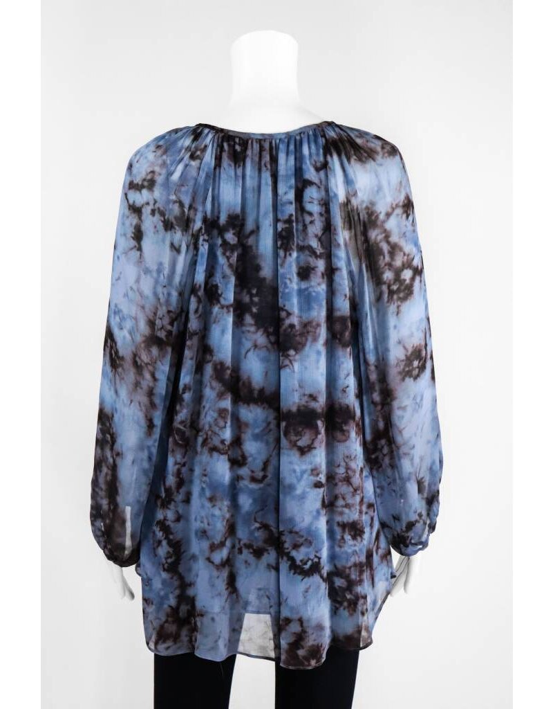 Lauren Vidal Silk Ruffle Top Blouse