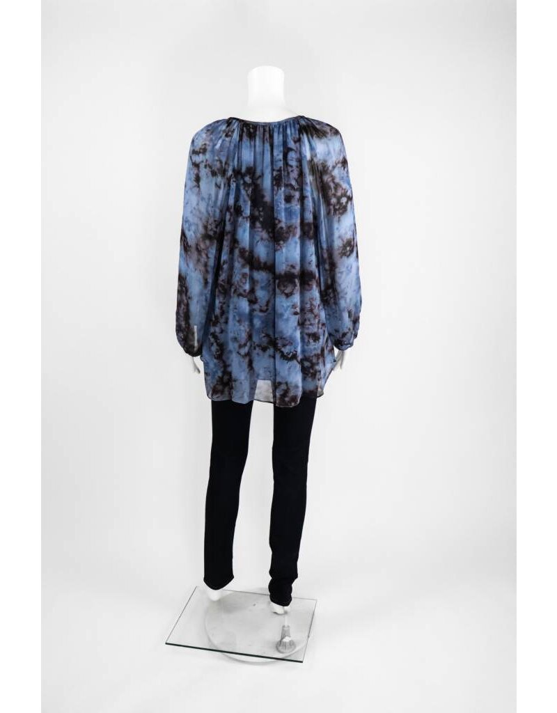 Lauren Vidal Silk Ruffle Top Blouse