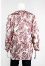 Lauren Vidal Palm Silk V Neck Blouse