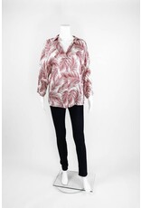 Lauren Vidal Palm Silk V Neck Blouse
