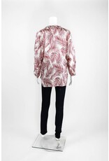 Lauren Vidal Palm Silk V Neck Blouse