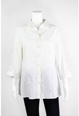 Elena Wang Mesh Insert Sleeve Blouse