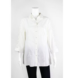 Elena Wang Mesh Insert Sleeve Blouse