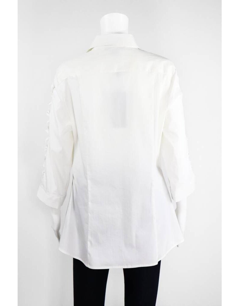Elena Wang Mesh Insert Sleeve Blouse